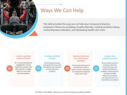 Ways we can help office fitness ppt themes