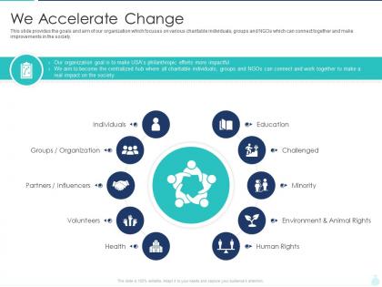 We accelerate change charitable investment deck ppt information