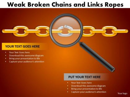 Weak broken chains and links ropes 11
