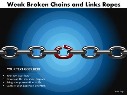 Weak broken chains and links ropes 22
