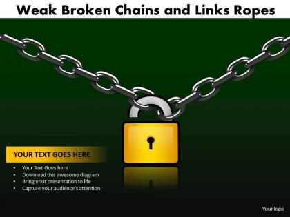 Weak broken chains and links ropes 23
