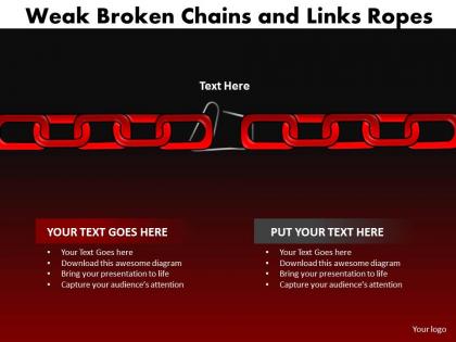 Weak broken chains and links ropes 25