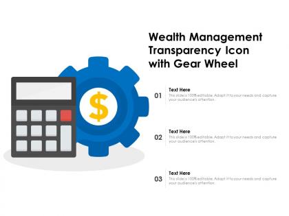 Wealth management transparency icon with gear wheel
