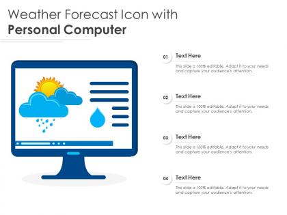 Weather forecast icon with personal computer