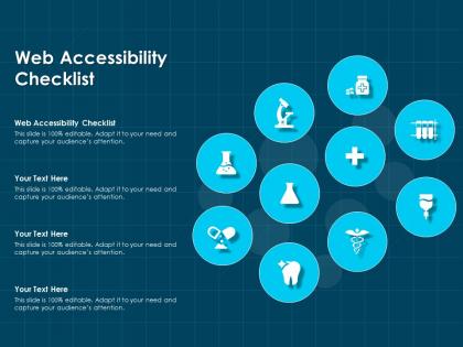 Web accessibility checklist ppt powerpoint presentation slides graphics design
