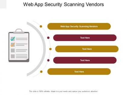 Web app security scanning vendors ppt powerpoint presentation ideas shapes cpb