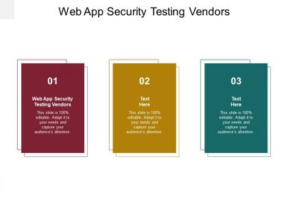 Web app security testing vendors ppt powerpoint presentation outline maker cpb