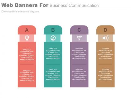 Web banners for business communication flat powerpoint design