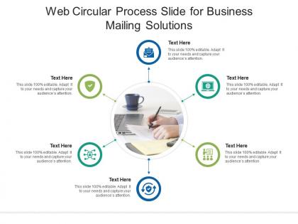 Web circular process slide for business mailing solutions infographic template