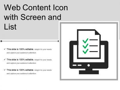 Web content icon with screen and list