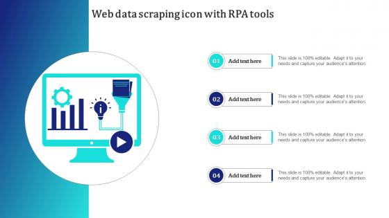 Web Data Scraping Icon With RPA Tools