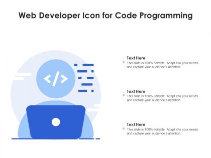 Web developer icon for code programming
