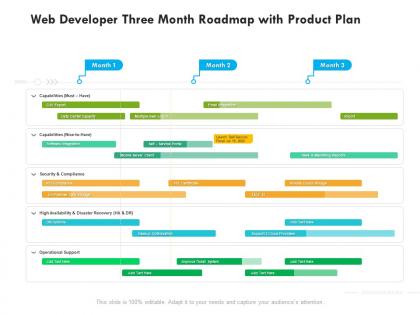 Web developer three month roadmap with product plan