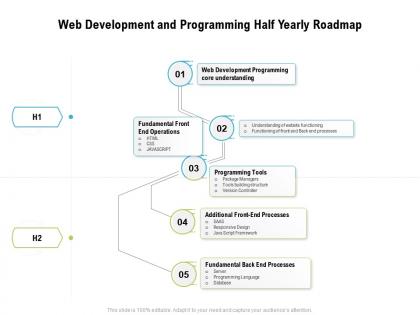 Web development and programming half yearly roadmap