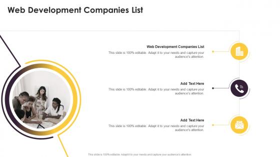 Web Development Companies List In Powerpoint And Google Slides Cpb