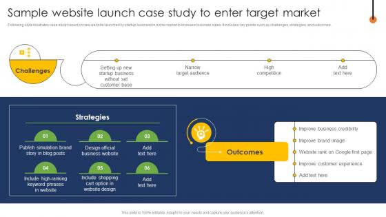 Web Page Designing Sample Website Launch Case Study To Enter Target Market