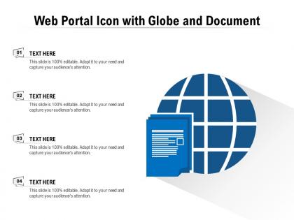 Web portal icon with globe and document