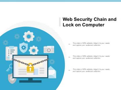 Web security chain and lock on computer