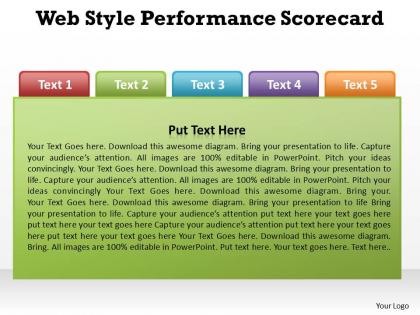Web style performance measurement scorecard powerpoint diagram templates graphics 712