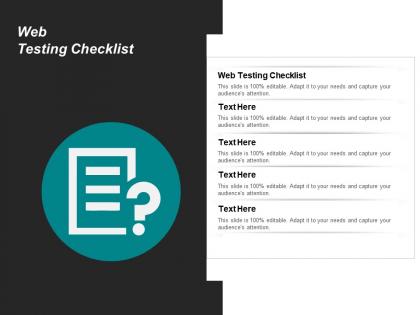 Web testing checklist ppt powerpoint presentation portfolio topics cpb
