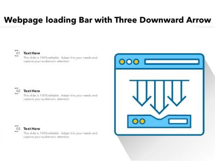 Webpage loading bar with three downward arrow