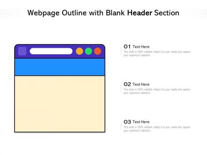 Webpage outline with blank header section