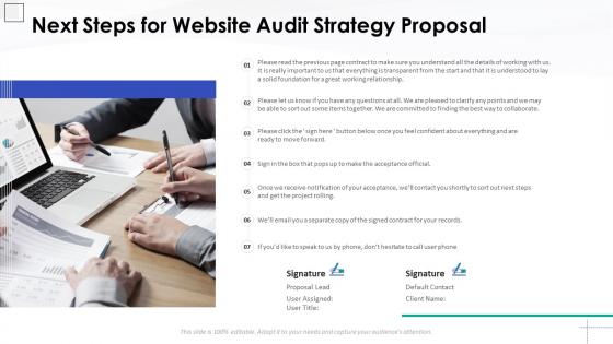 Website audit strategy proposal template next steps for website audit proposal