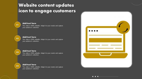 Website content updates icon to engage customers