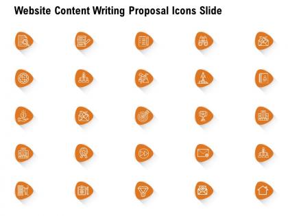 Website content writing proposal icons slide ppt powerpoint presentation pictures designs