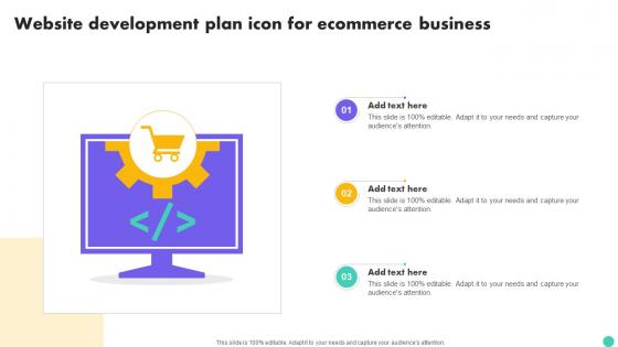 Website Development Plan Icon For Ecommerce Business
