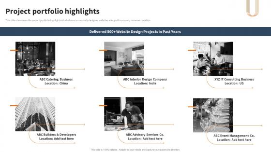 Website Development Solutions Company Profile Project Portfolio Highlights