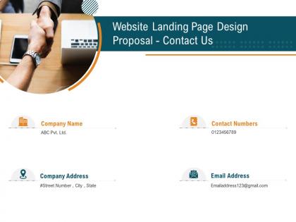 Website landing page design proposal contact us ppt powerpoint presentation summary structure