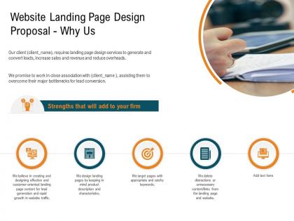 Website landing page design proposal why us ppt powerpoint presentation layouts