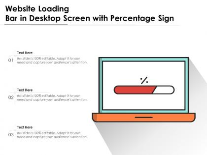 Website loading bar in desktop screen with percentage sign