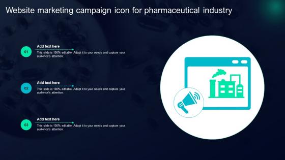 Website Marketing Campaign Icon For Pharmaceutical Industry