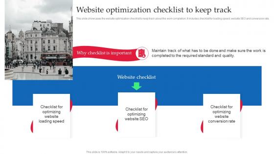 Website Optimization Checklist To Keep Track Strategic Guide Of Tourism Marketing MKT SS V