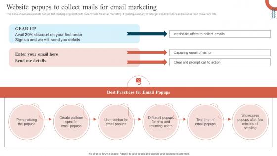 Website Popups To Collect Mails For Email Marketing Promoting Ecommerce Products