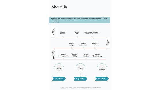 Website Proposal About Us One Pager Sample Example Document