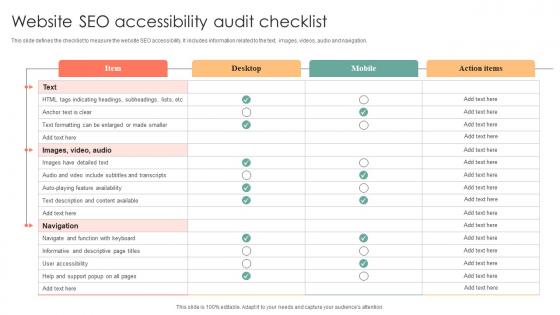 Website SEO Accessibility Audit Checklist