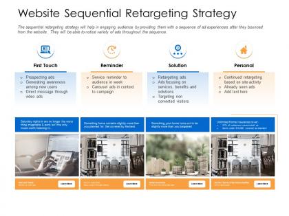 Website sequential retargeting strategy bargained standard ppt slides