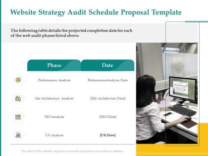 Website strategy audit schedule proposal template ppt powerpoint presentation gallery