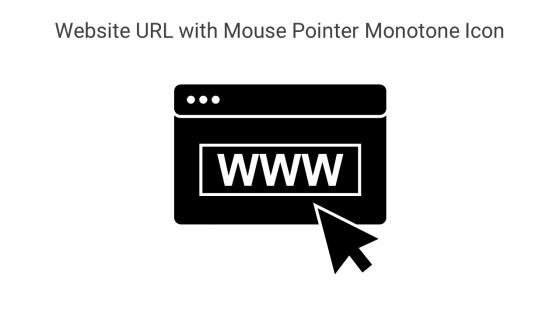 Website URL With Mouse Pointer Monotone Icon In Powerpoint Pptx Png And Editable Eps Format