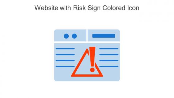 Website With Risk Sign Colored Icon In Powerpoint Pptx Png And Editable Eps Format