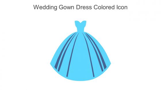 Wedding Gown Dress Colored Icon In Powerpoint Pptx Png And Editable Eps Format