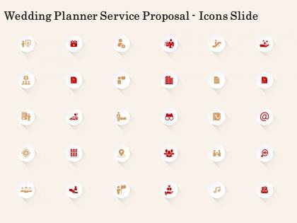 Wedding planner service proposal icons slide ppt powerpoint ideas slideshow