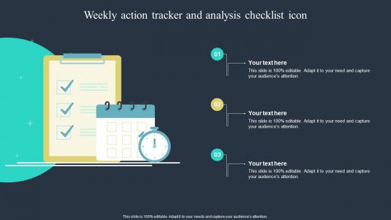 Weekly Action Tracker And Analysis Checklist Icon