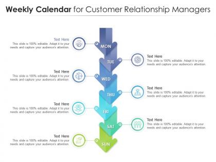 Weekly calendar for customer relationship managers infographic template
