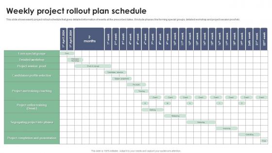 Weekly Project Rollout Plan Schedule