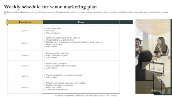 Weekly Schedule For Venue Marketing Plan