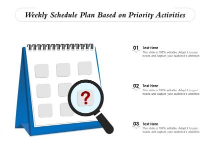 Weekly schedule plan based on priority activities